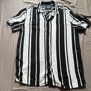 Hollister Black and White Button Up